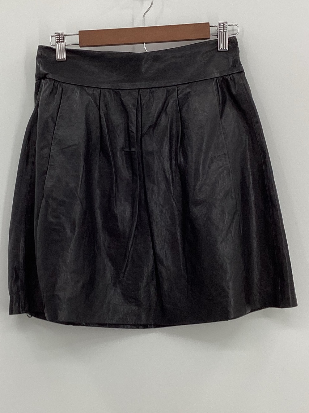 Vince  Black Leather Mini Skirt